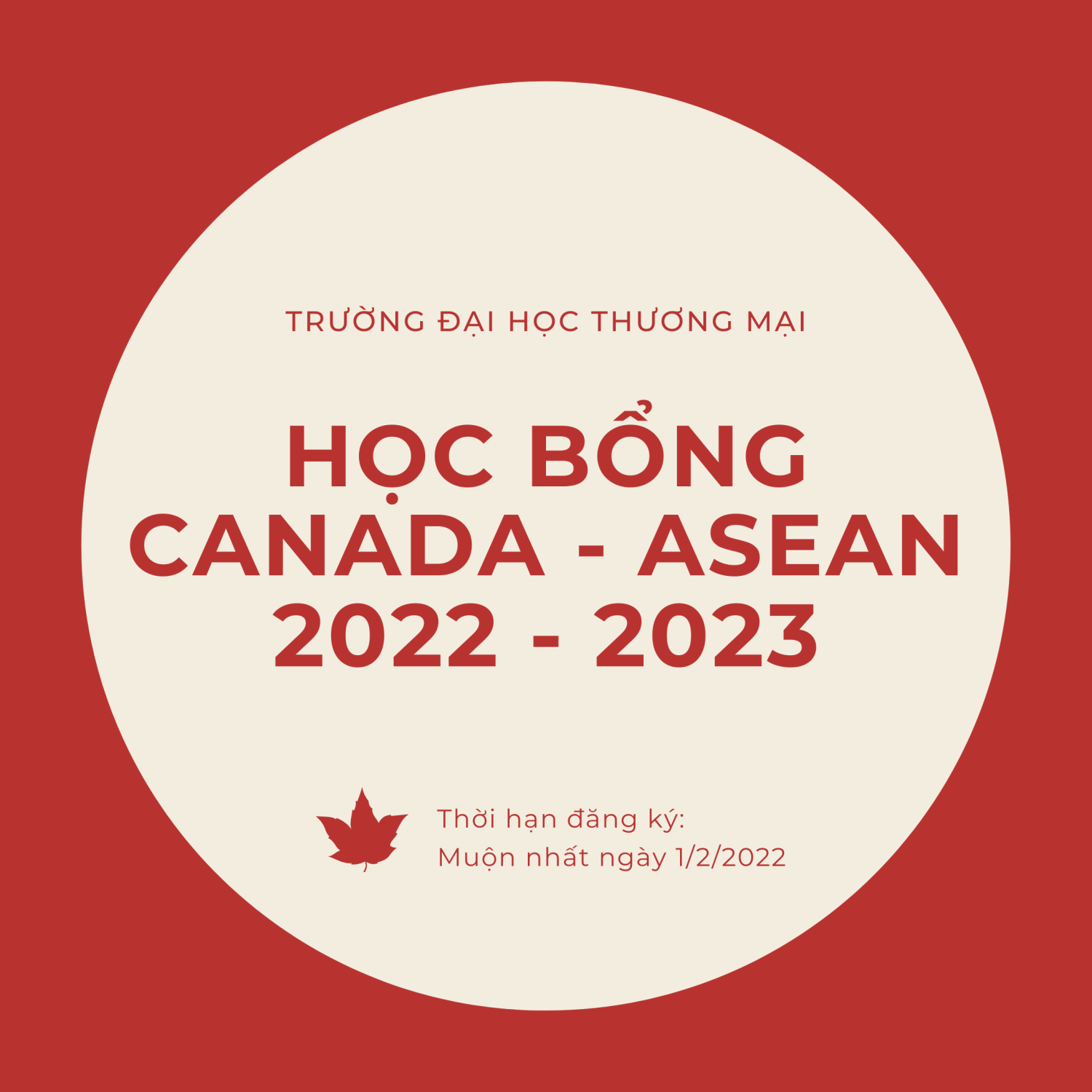 HỌC BỔNG CANADA - ASEAN NĂM HỌC 2022 - 2023